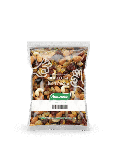 Mix 2 de frutos secos 1 libra Amazonas - cashews, almendras, pasa rubia, nuez y arándanos.