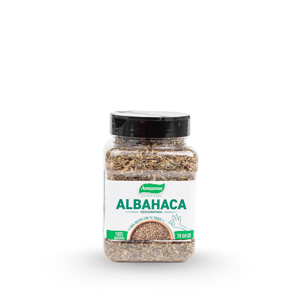 Albahaca deshidratada en frasco de 70g Amazonas